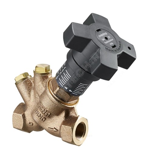 Клапан балансировочный ручной бронза Hydrocontrol VTR Ду 32 Rp1 1/4" Ру25 ВР Kvs=19.45м3/ч с измерительными ниппелями Oventrop 1060110