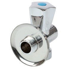 Клапан седловой латунный бытовой хром 3-ходовой 1046 G1/2"х3/4"х1/2" Ру10 НР/ВР/ВР переходной маховик с отражателем Aquasfera 1046-01