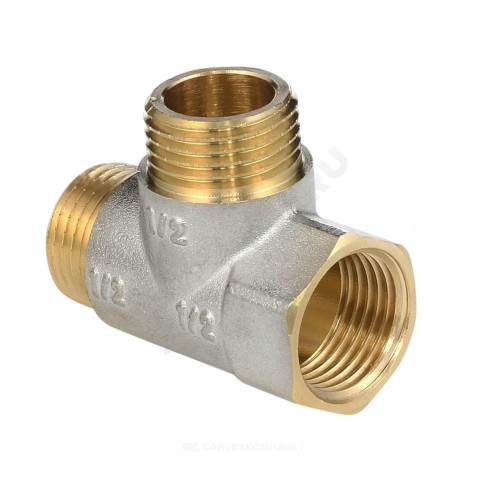 Тройник латунь никель Ду 20 (3/4") ВР/НР/НР Aquasfera 9035-02