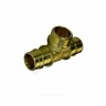 Тройник для PE-X труб радиальный латунь Дн 20х1/2"х20 НР РОС