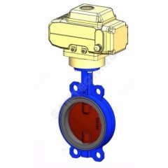 Затвор дисковый поворотный чугун VPI4448-N04EP Ду 300 Ру16 межфл с электроприводом Nutork 380В диск чугун манжета EPDM Tecofi VPI4448-N04EP0300
