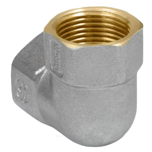 Угольник латунь никель Ду 20 (3/4") ВР/ВР 9001 ГОСТ 32585-2013 Aquasfera 9001-02