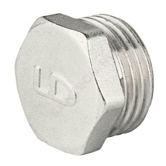 Заглушка латунь никель Ду 25 (1") НР LD LD.67.505.25