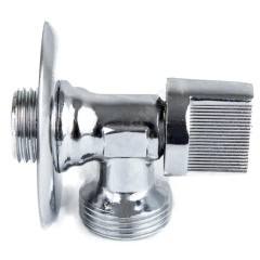 Кран шаровой латунный бытовой хром 1044 G1/2"х3/4" Ру10 НР переходной бабочка с отражателем Aquasfera 1044-01