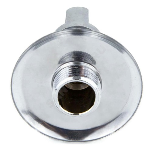 Кран шаровой латунный бытовой хром 1044 G1/2"х3/4" Ру10 НР переходной бабочка с отражателем Aquasfera 1044-01