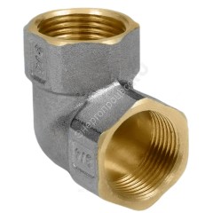 Угольник латунь никель Ду 32 (1 1/4") ВР/ВР 9001 ГОСТ 32585-2013 Aquasfera 9001-04
