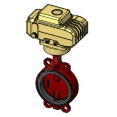 Затвор дисковый поворотный чугун VPI4448R-N04EP Ду 40 Ру16 межфл с электроприводом 380В диск чугун манжета EPDM Tecofi VPI4448R-N04EP0040
