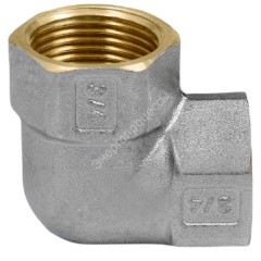 Угольник латунь никель Ду 40 (1 1/2") ВР/ВР 9001 ГОСТ 32585-2013 Aquasfera 9001-05
