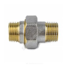 Соединитель латунь никель американка Ду 15 (1/2") прямой НР/НР 9014 ГОСТ 32585-2013 Aquasfera 9014-01