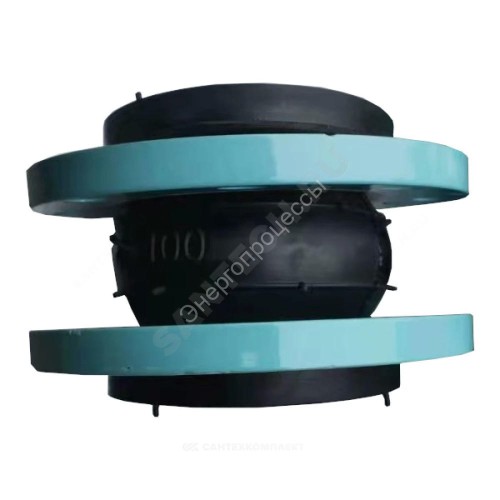 Компенсатор резиновый антивибрационный EPDM Ду 150 Ру10/16 фл с эпоксидным покрытием L=180мм сжатие/растяжение 20 мм/12 мм RMCX