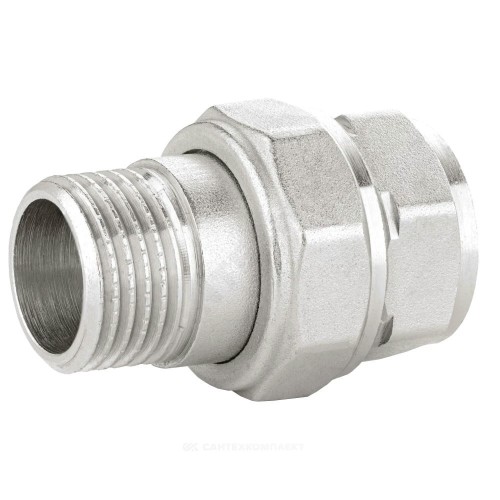 Соединитель латунь никель американка Ду 25 (1") прямой ВР/НР LD LD.67.520.25