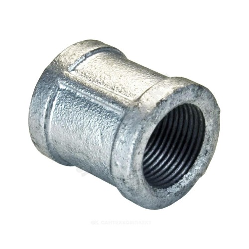 Муфта прямая чугун оц Ду 15 (1/2") ВР Fittex PLUS