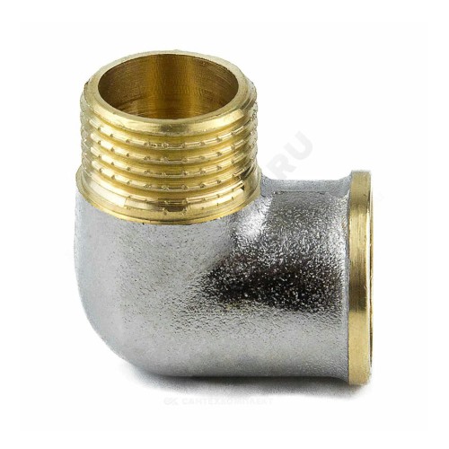 Угольник латунь никель Ду 15 (1/2") ВР/НР 9002 ГОСТ 32585-2013 Aquasfera 9002-01