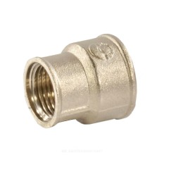 Муфта латунь никель переходная Ду 20х15 (3/4"х1/2") ВР/ВР VALFEX VF.240.N.034.012