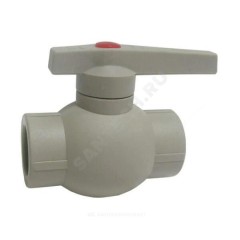Кран шаровой PP-R серый Дн 20 внутренняя пайка OPTIMA VALFEX VALF 10145020Г