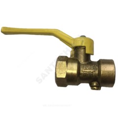 Кран для манометра шаровой латунь газ 11Б27п10 Ду 15 Ру16 ВР G1/2"-М20х1,5 с рукояткой без фланца ВИПРА КШМ-05.00.000
