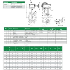 Затвор дисковый поворотный чугун VPI4448R-08EP Ду 50 Ру16 межфл с редуктором диск чугун манжета EPDM Tecofi VPI4448R-08EP0050