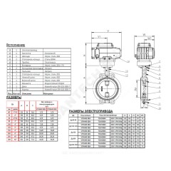 Затвор дисковый поворотный чугун VPI4448R-N04EP Ду 125 Ру16 межфл с электроприводом 380В диск чугун манжета EPDM Tecofi VPI4448R-N04EP0125