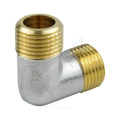 Угольник латунь никель Ду 15 (1/2") НР/НР 9003 ГОСТ 32585-2013 Aquasfera 9003-01