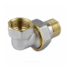 Соединитель латунь никель американка Ду 32 (1 1/4") угловой ВР/НР 9015 ГОСТ 32585-2013 Aquasfera 9015-04