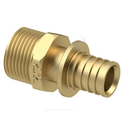Муфта для PE-X/PE-RT труб аксиальная латунь Дн 25х1/2" НР RTP (РосТурПласт) 28311