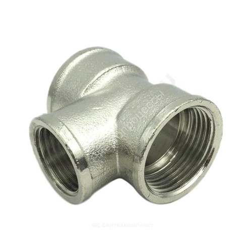 Тройник латунь никель переходной Ду 20х15х20 (3/4"х1/2"х3/4") ВР/ВР SantechSystems