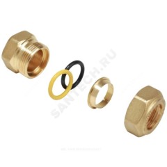 Переходник латунь для медных труб Дн 16х1/2" обжим/ВР R180F Giacomini R180FY115