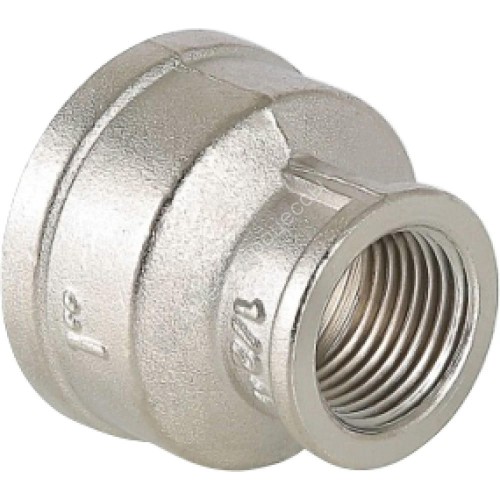 Муфта латунь никель переходная Ду 50х25 (2"х1") ВР/ВР VALFEX VF.240.N.200.100