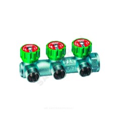 Коллектор латунь 3/4" ВР на 3 вых 1/2" ВР м/о 45мм с регулирующим клапаном Far FK 3819 3412
