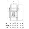 Клапан обратный нерж осевой Ду 40 Ру40 Тмакс=180 оС ВР 1 1/2" диск нерж Benarmo