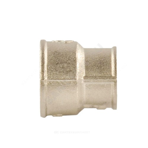 Муфта латунь никель переходная Ду 40х32 (1 1/2"х1 1/4") ВР/ВР VALFEX VF.240.N.112.114