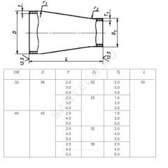 Переход сталь концентрический Дн 133х5,0-108х4,0 (Ду 125х100) бесшовный ГОСТ 17378-2001