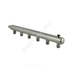 Коллектор нержавеющая сталь Ду 50 1 1/4" НР на 7 вых 3/4" НР м/о 150мм Элит-Металл 9455