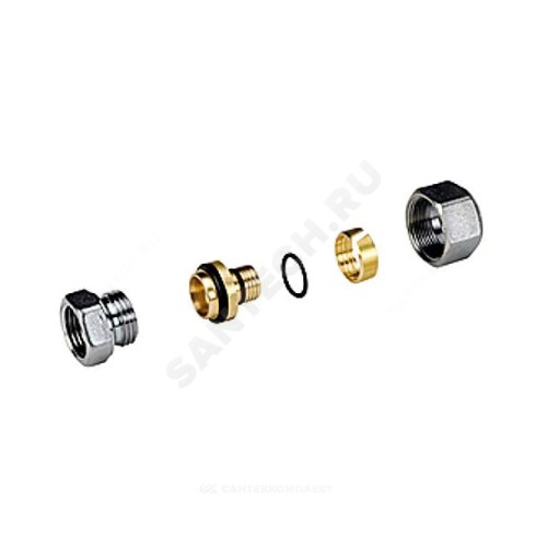 Муфта МП латунь хром Дн 18х2,0х3/4" ВР R187F Giacomini R187FX092