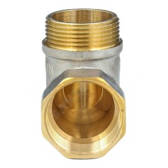 Угольник латунь никель реборда Ду 32 (1 1/4") ВР/НР 9006 ГОСТ 32585-2013 Aquasfera 9006-04