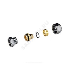 Муфта МП латунь хром Дн 26х3,0х3/4" ВР R187F Giacomini R187FX105