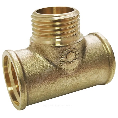 Тройник латунь переходной Ду 20х15х15 (3/4"х1/2"х1/2") ВР/НР/ВР VALFEX VF.132.L.034.012.012