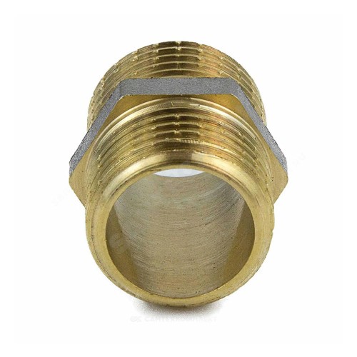 Ниппель латунь никель Ду 32 (1 1/4") НР 9022 ГОСТ 32585-2013 Aquasfera 9022-04