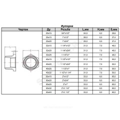 Футорка чугун оц Ду 40х25 (1 1/2"х1") НР/ВР Fittex PLUS