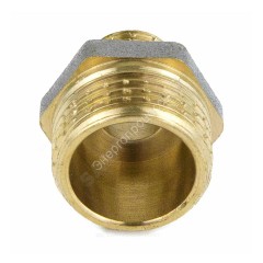 Ниппель латунь никель переходной Ду 25х20 (1"х3/4") НР 9023 ГОСТ 32585-2013 Aquasfera 9023-05