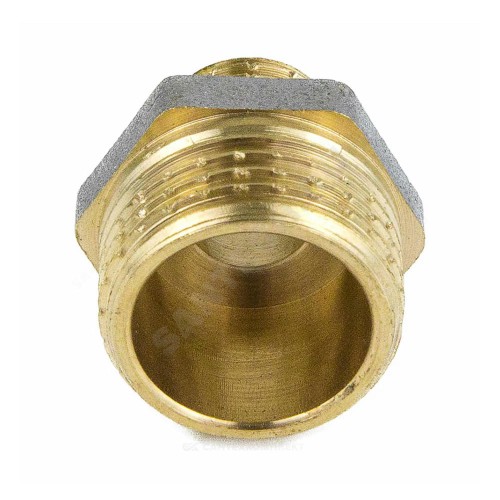 Ниппель латунь никель переходной Ду 32х15 (1 1/4"х1/2") НР 9023 ГОСТ 32585-2013 Aquasfera 9023-06