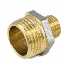 Ниппель латунь никель переходной Ду 32х20 (1 1/4"х3/4") НР 9023 ГОСТ 32585-2013 Aquasfera 9023-07