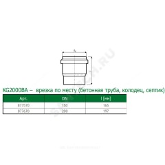 Переход PP-MD зелёный KG2000 KG2000BA Дн 200 б/нап на бетон колодец Ostendorf 877670