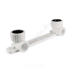 Планка PP-R монтажная серая Дн 20х3/4" НР под смеситель с водорозетками VALFEX 10124320Г