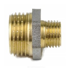 Ниппель латунь никель переходной Ду 40х32 (1 1/2"х1 1/4") НР 9023 ГОСТ 32585-2013 Aquasfera 9023-11
