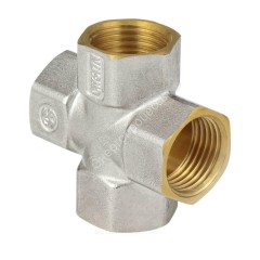 Крест латунь никель Ду 15 (1/2") ВР/ВР 9011 ГОСТ 32585-2013 Aquasfera 9011-01