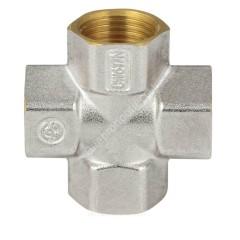 Крест латунь никель Ду 15 (1/2") ВР/ВР 9011 ГОСТ 32585-2013 Aquasfera 9011-01