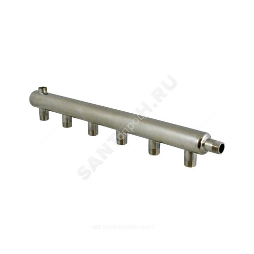Коллектор нержавеющая сталь Ду 40 1 1/4" НР на 10 вых 3/4" НР м/о 150мм Элит-Металл 3378