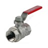 Кран шаровой латунь хром R850 Ду 100 Ру28 ВР полнопроходной рычаг красный Giacomini R850X031