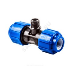Тройник компрессионный ПЭ Дн 20х1/2"х20 НР ТПК-АКВА 51201220